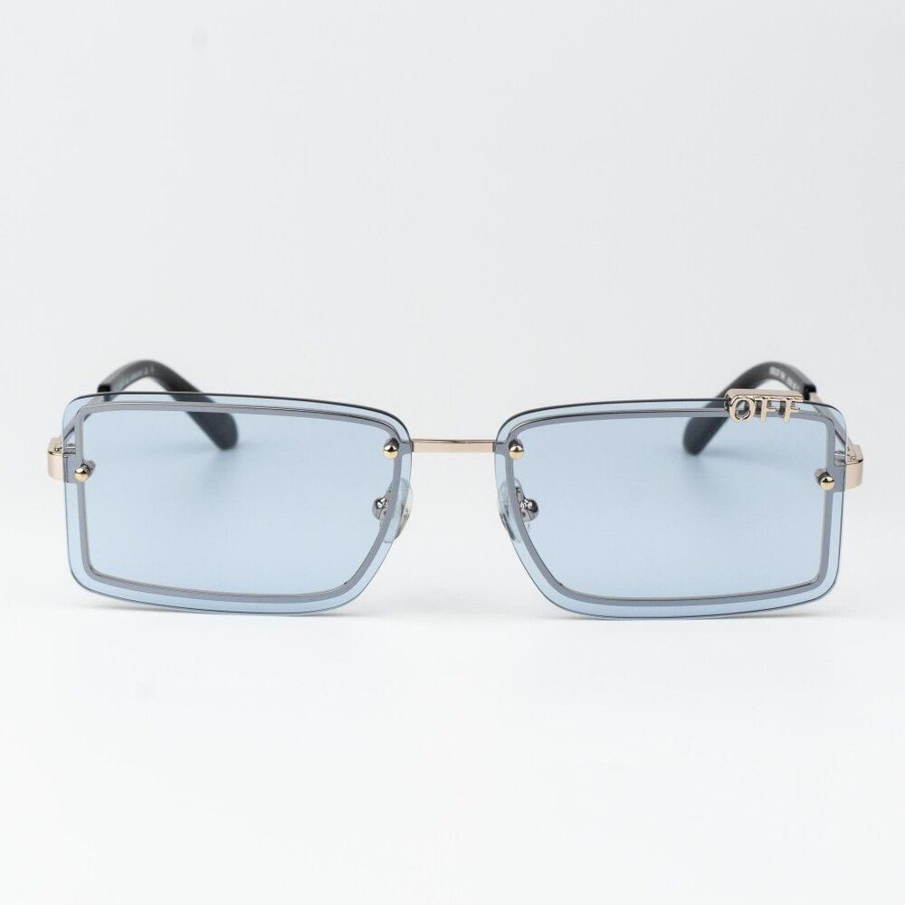 SALE!!!Off-White TAMPA Women Sunglasses Gold Blue Rectangular OERI13N TAMPA 7640